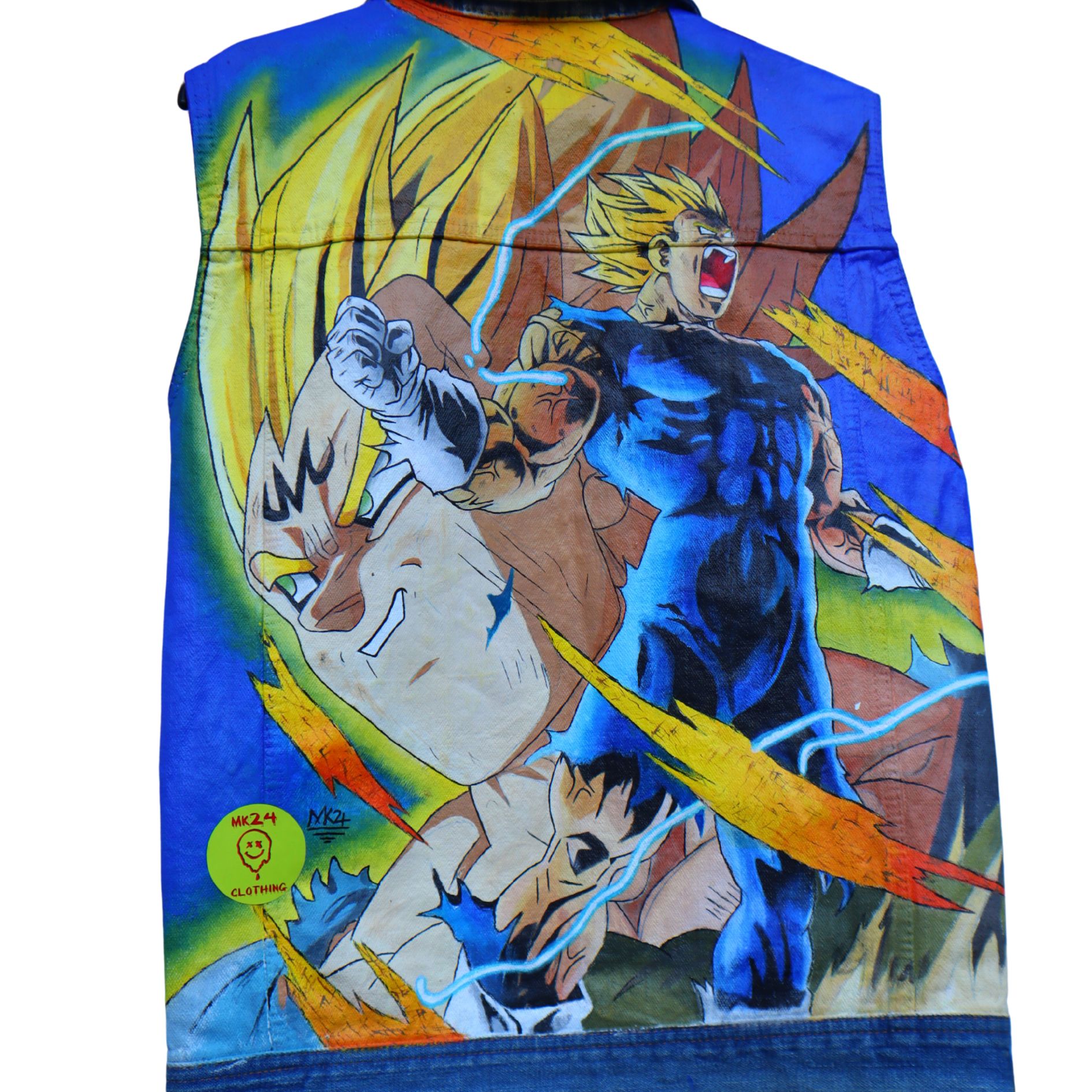 Custom Vegeta painting - Denim Vest